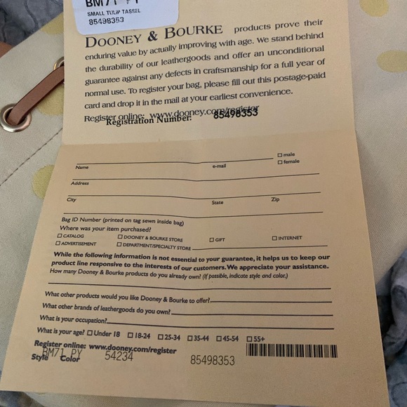 Dooney and Bourke Small Tulip Tassel Tote NWT - Picture 5 of 12